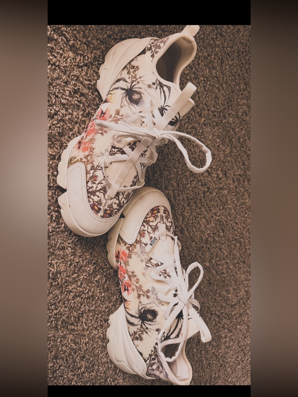 Christian Dior D-Connect Floral Print Sneakers | Designer Chunky Lace-Up Shoe